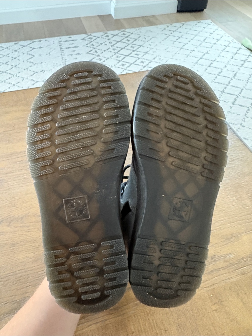 Dr. Martens Silver Glitter Lace-Up Combat Boots - Picture 3 of 4